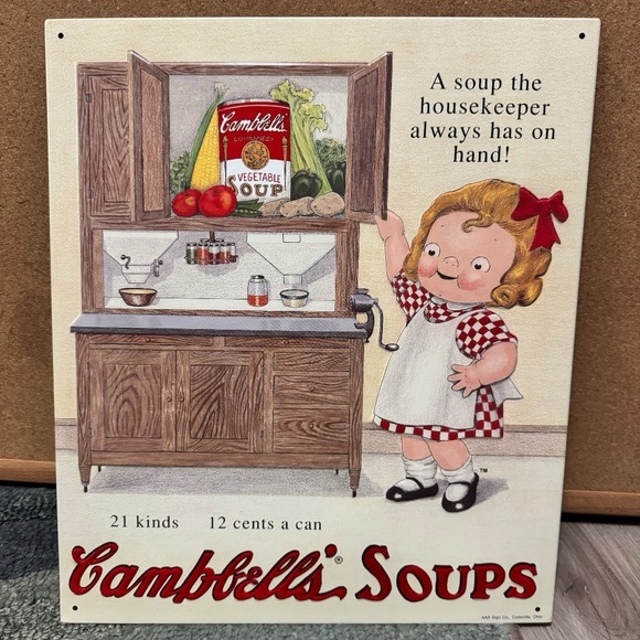 1993 Campbell’s Soup Sign #18 AAA Girl Metal Decor - Picture 1 of 9